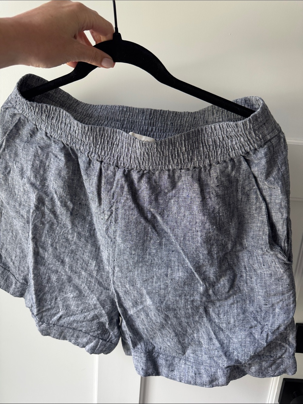 Caballero Chambray Linen Shorts L Runs Small Fits 6/8 Resort Wear